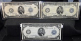 THREE $5 FEDERAL RESERVE NOTES SERIES 1914 LARGE
