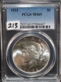 1922 PEACE DOLLAR PCGS MS65 FROM SAFE DEPOSIT