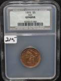 1895 $5 LIBERTY HALF EAGLE GOLD COIN