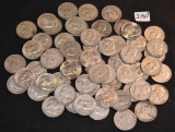 59 MIXED DATES AND MINTS FRANKLIN HALF DOLLARS