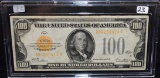 VERY RARE CHOICE VF+ $100 GOLD CERTIFICATE 1928
