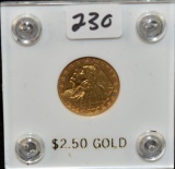 1908 $2 1/2 INDIAN QUARTER EAGLE GOLD COIN