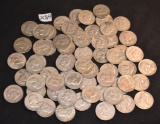 62 MIXED DATES AND MINTS FRANKLIN HALF DOLLARS