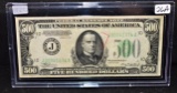 SCARCE $500 FEDERAL RESERVE NOTE SERIES 1934