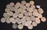 56 MIXED DATES AND MINTS FRANKLIN HALF DOLLARS