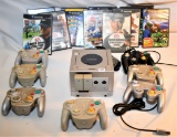 NINTENDO GAME CUBE WITH 11 GAMES & 7 CONTROLERS