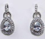 Flawless 1Ct White Sapphire earrings
