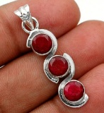 Mined Ruby 925 Solid Sterling Silver Pendant