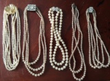 5 Vintage Pearl Necklaces