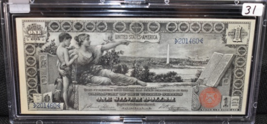 RARE CHOICE XF+ $1 SILVER CERTIFICATE LARGE SIZE