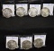 7 GEM BU++ MIXED DATE & MINT MORGAN DOLLARS