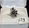 LADIES 1.90CTTW SAPPHIRE & DIAMOND 18K GOLD RING