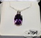 LADIES 7.48CTTW AMETHYST & DIAMOND 14K PENDANT