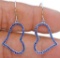 BLUE SAPPHIRE 925 HEART STERLING SILVER EARRINGS