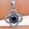 BLUE SAPPHIRE AND WHITE TOPAZ PENDANT