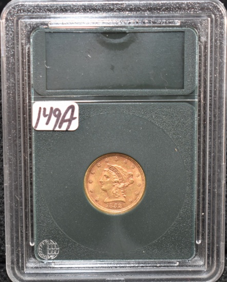 1852 $2 1/2 XF LIBERTY GOLD COIN