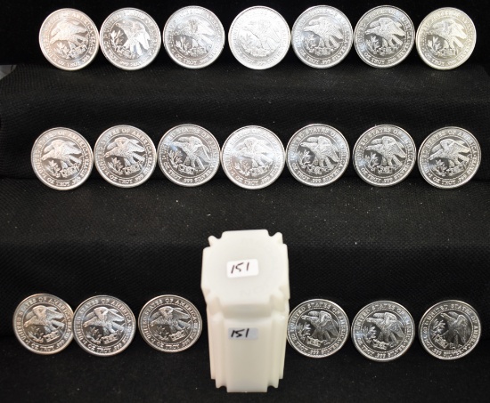 20 ONE TROY OZ 999 FINE SILVER TRADE UNITS