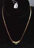 LADIES 1.73CTTW EMERALD & DIAMOND 14K NECKLACE