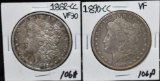 1890-CC VF & 1882-CC VF30 MORGAN DOLLARS