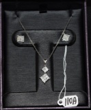 LADIES MATCHING DIAMOND NECKLACE & EARRING SET