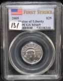 2005 STATUE OF LIBERTY $25 (1/4 OZ) PLATINUM COIN