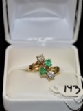 LADIES 1.32CTTW EMERALD & DIAMOND 14K GOLD RING