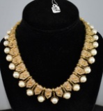 ABSOLUTLY SPECTACULAR 18K PEARL & DIAMOND NECKLACE