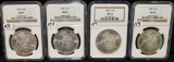 FOUR 1885-0 MORGAN DOLLARS - NGC MS64