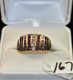 LADIES 1.45CTTW RUBY & DIAMOND 14K GOLD  RING