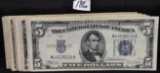 17 BLUE SEAL $5 SILVER CERTIFICATES