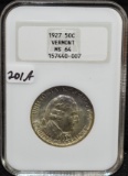 1927 VERMONT COMMEMORATIVE HALF DOLLAR NGC MS64