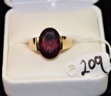 LADIES 7.85CT OVAL FACETED GARNET 14K GOLD RING