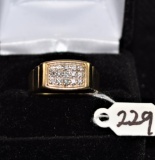 MENS VINTAGE 10K YELLOW GOLD DIAMOND RING