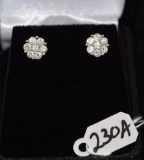 PAIR OF .84CTTW DIAMOND 9K WHITE GOLD EARRINGS