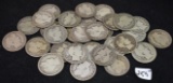 30 MIXED DATE & MINT G/VG BARBER HALF DOLLARS