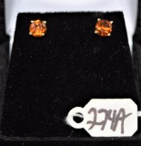 PAIR OF CITRINE 14K YELLOW GOLD EARRINGS