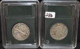 TWO 1938-D WALKING LIBERTY HALF DOLLARS