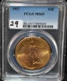 1927 $20 SAINT GAUDENS GOLD DOUBLE EAGLE PCGS MS65