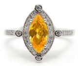 3CT CANARY TOPAZ & WHITE TOPAZ RING