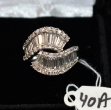 LADIES 3.10CTTW DIAMOND 18K WHITE GOLD RING