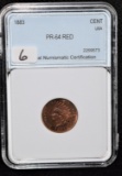 1883 INDIAN HEAD PENNY - NNC PR-64 RED