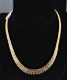 LOVELY LADIES FANCY GRADUATED LINK 14K NECKLACE