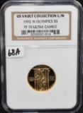 1992-W OLYMPIC'S $5 GOLD - NGC PF70 ULTRA CAMEO