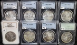 8 PCGS/NGC MS65 MIXED DATE & MINT MORGAN DOLLARS