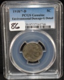 RARE 1918/7-D BUFFALO NICKEL - PCGS GENUINE