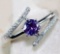 1CT AMETHYST & WHITE TOPAZ 925 RING