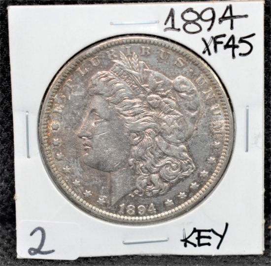 KEY DATE 1894 XF45 MORGAN DOLLAR FROM SAFE DEPOSIT