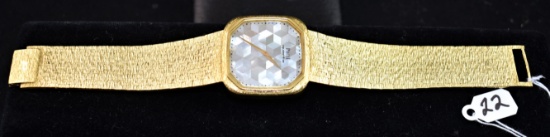 SPECTACULAR MEN "PIAGET" 18K YELLOW GOLD WATCH