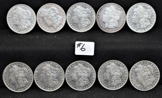 10 KEY DATE VF/XF 1893 MORGAN DOLLARS