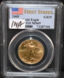 2005 (FIRST STIKE) $25 (1/2 OZ) GOLD EAGLE